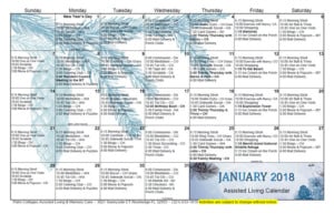 Palm Cottages - Assisted Living Calendar