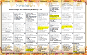 Palm Cottages - Assisted Living Calendar
