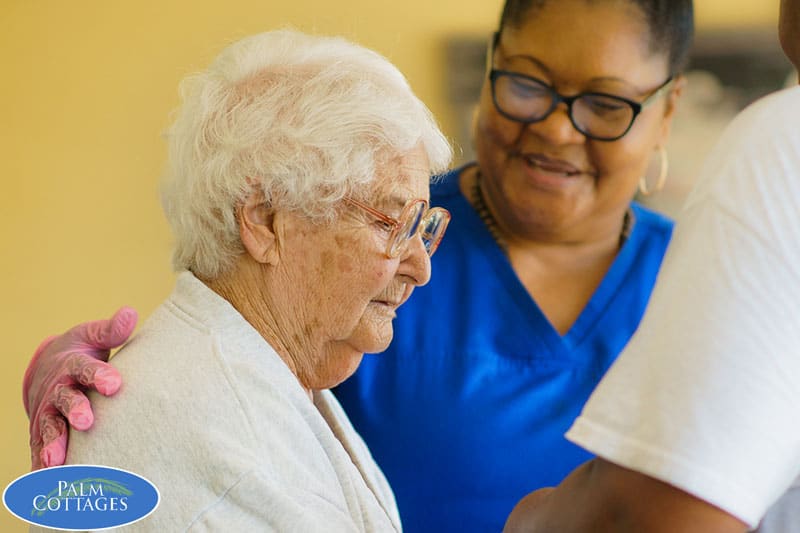 dementia care resident with care taker